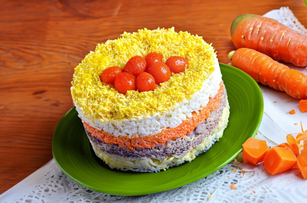 Classic Mimosa Salad Without Cheese