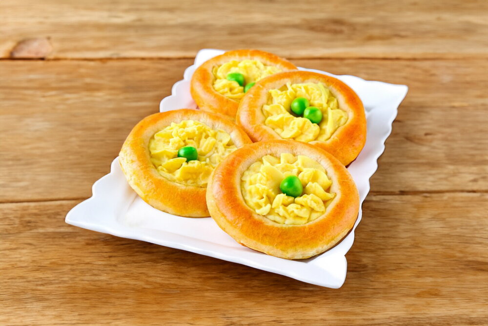 Yeast Dough Buns with Potato Filling (Baked in the Oven)