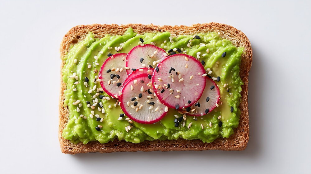 Avocado toast with radishes