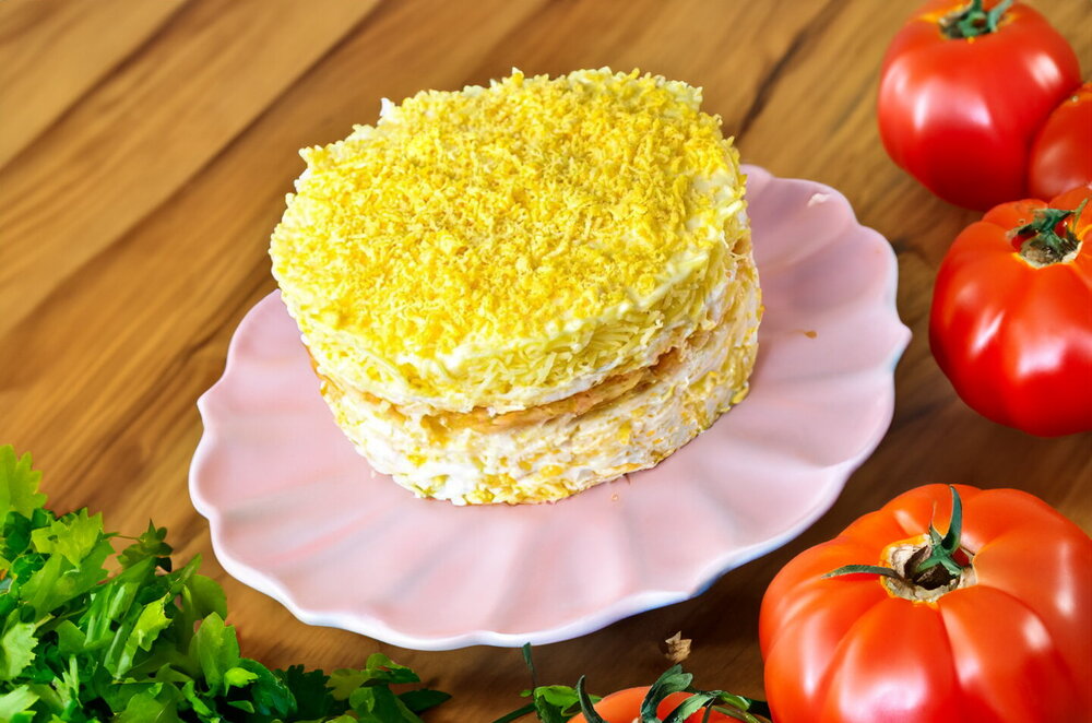 Salad with Apples, Cheese, and Eggs