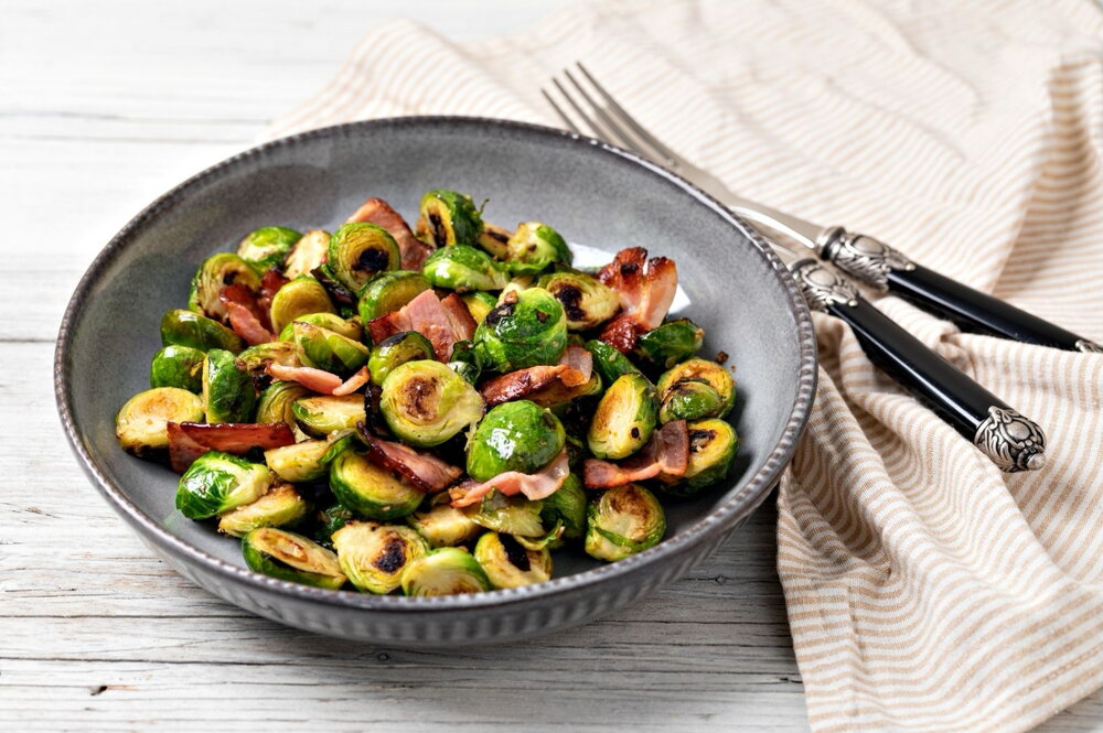Bacon and Brussel sprout salad