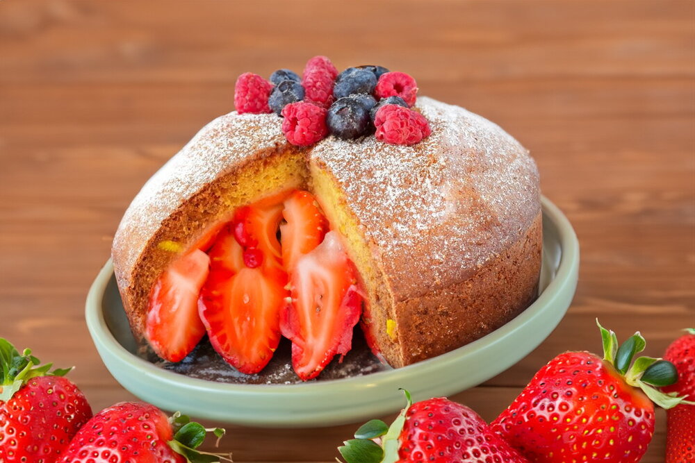Jam Cake with Milk
