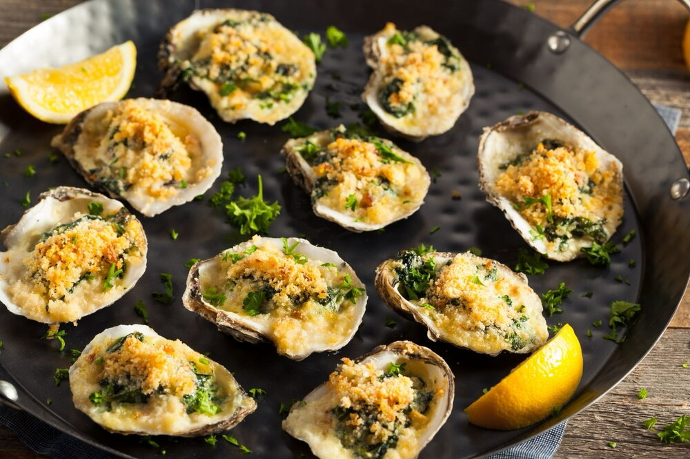 Baked oysters