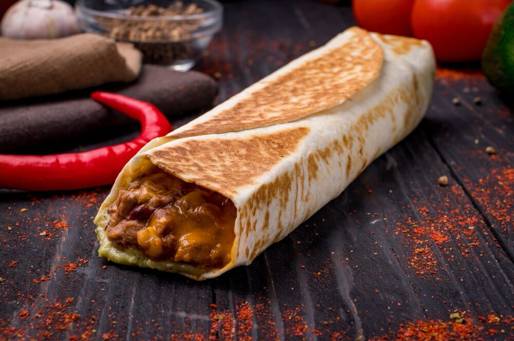 Oven baked burrito