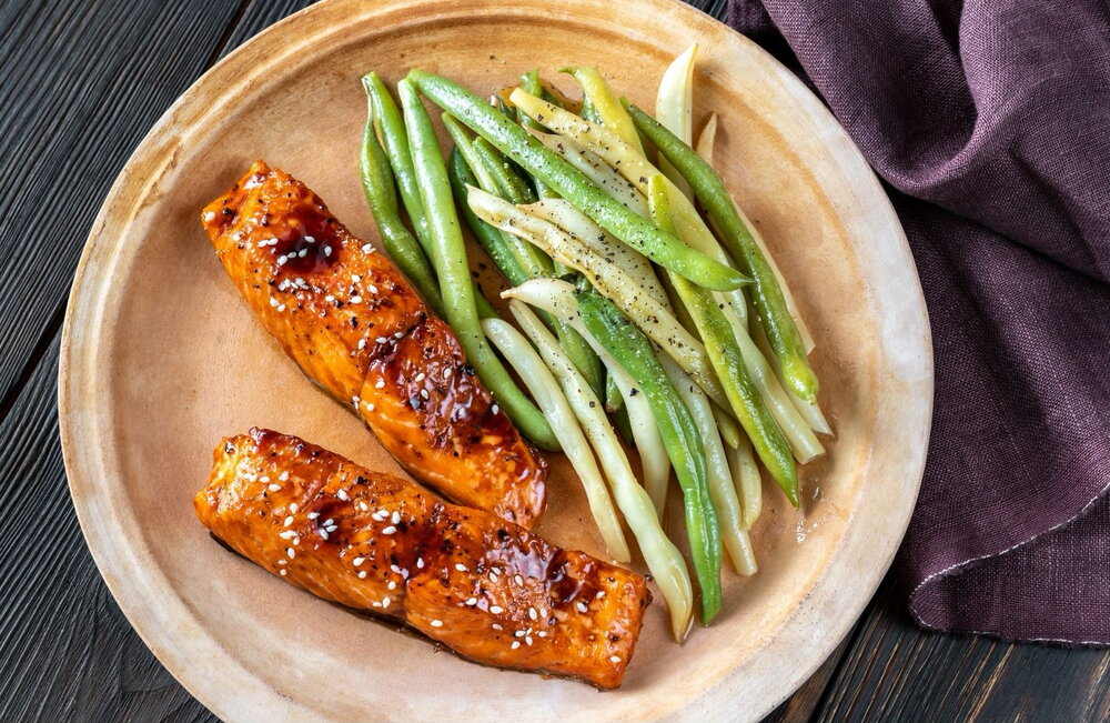 Oven baked teriyaki trout