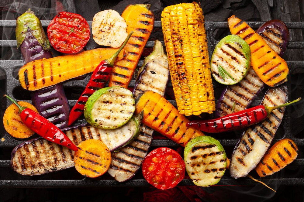 Grilled marinated vegetables
