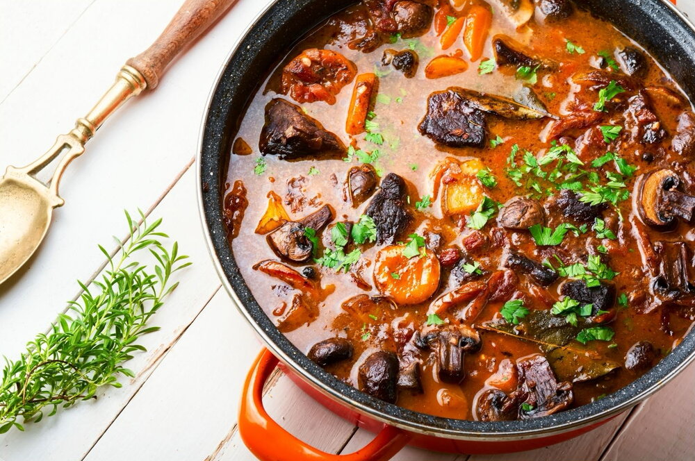Beef and mushroom stew