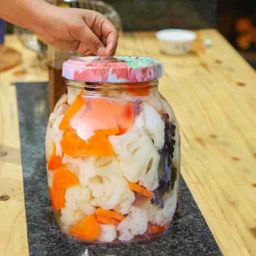 Pickled Cauliflower Assortment for Winter in Jars