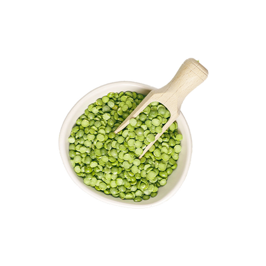 Split peas without seed coat, raw